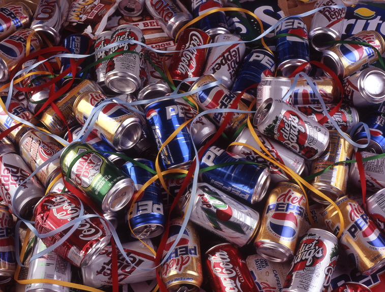 photo of soda cans